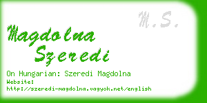 magdolna szeredi business card